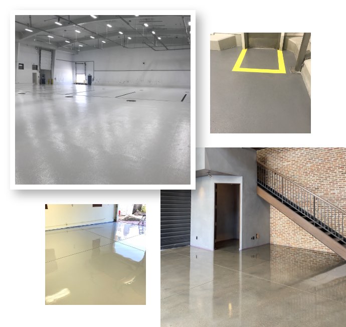 Collage of floor coatings by Master Painting and Coatings